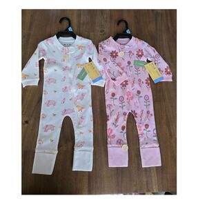 Monica + Andy Organic Cotton Gender Neutral Long Sleeve  One-Piece Pajama lot